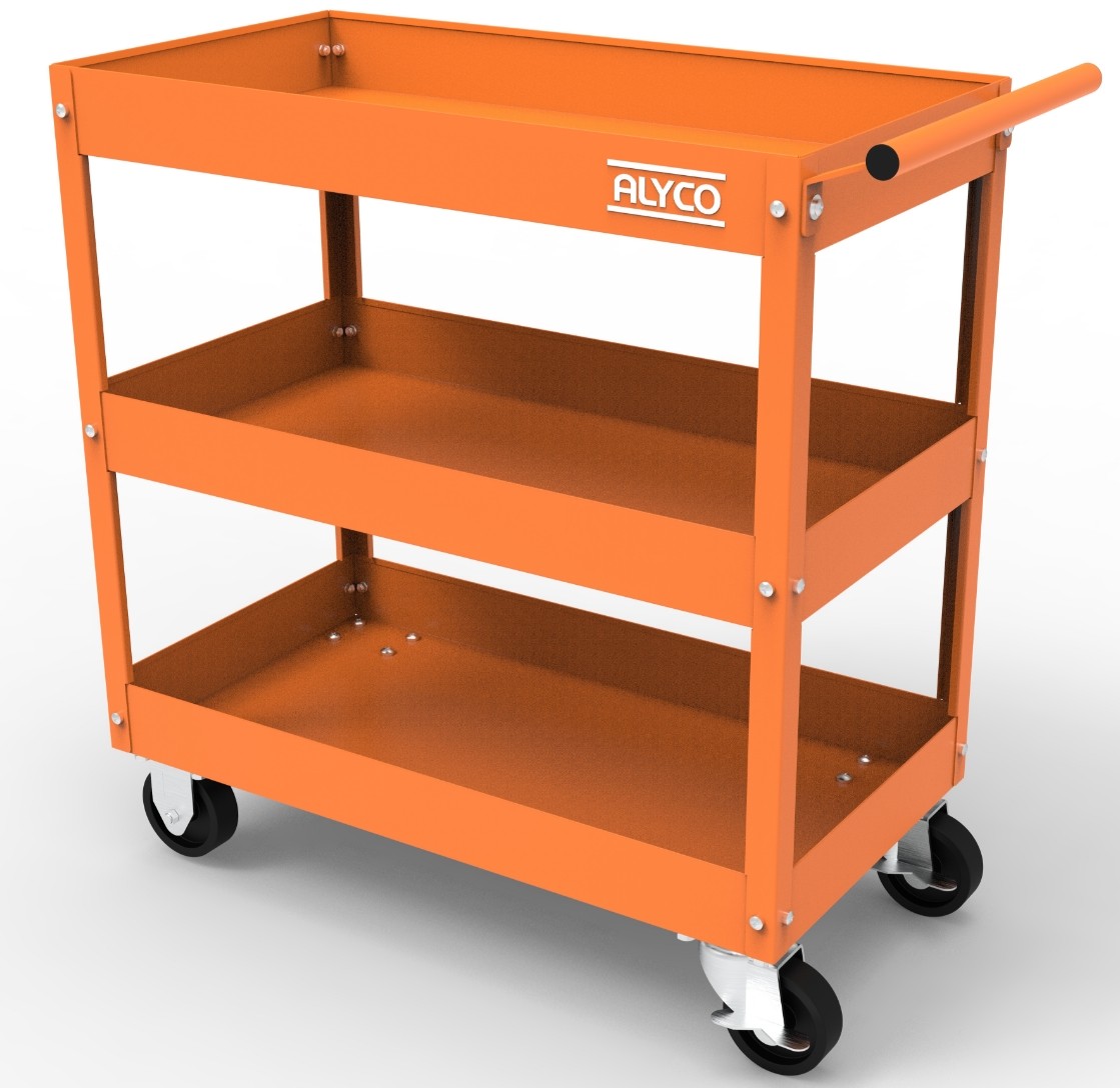 CARRO DE TALLER DE 3 BANDEJAS ALYCO ORANGE